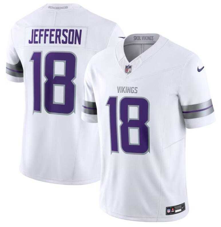 Men & Women & Youth Minnesota Vikings #18 Justin Jefferson White F.U.S.E. Winter Warrior Limited Stitched Jersey